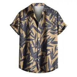 2024 Beach Hawaiian Casual Men's Shirt Outdoor Street Casual Daily Fall Turndown Short Sleeve Fashion Buttoned Shirt for Boys