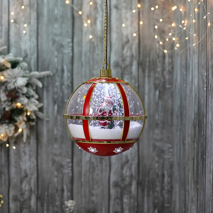 Hanging Ball Lamp Christmas Decoration Led Snowing Decorative Light With Music And Snowing Ball Hanging Light