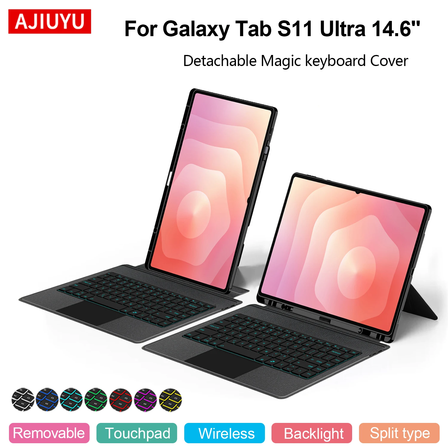 

Клавиатура с сенсорной панелью для Samsung Galaxy Tab S11 Ultra 14,6 дюйма, чехол Tab S11 ultra 2025 SM-X930 X936B, съемный чехол Magic Keyboard