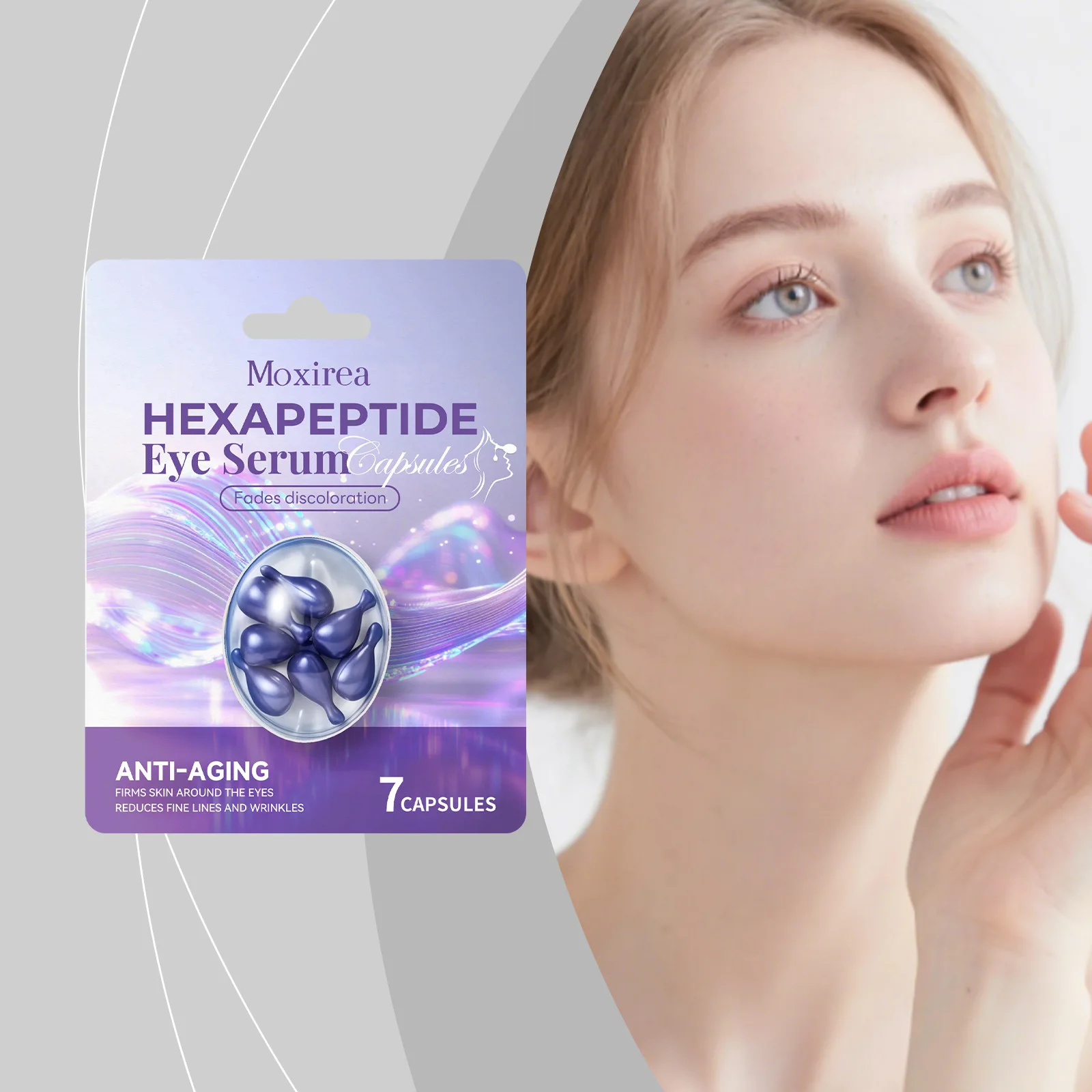 

7 Capsules Hexapeptide Eye Essence Capsule Serum Anti Aging Fade Spot Wrinkle Remover Firming Whitening Essence Skin Care