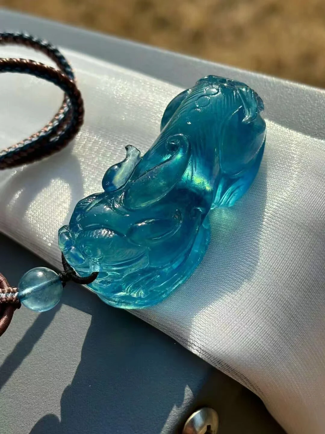 

Кулон из натурального синего аквамарина, аквамарин, Бразилия, 53x22x20 мм, Pi Xiu, женские модные украшения AAAAAA