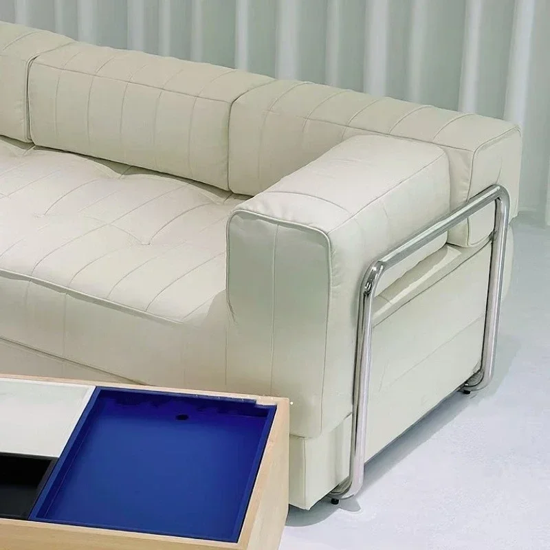 Cream retro style design minimalist style activity backrest three-person small apartment bed and breakfast apartment sofa