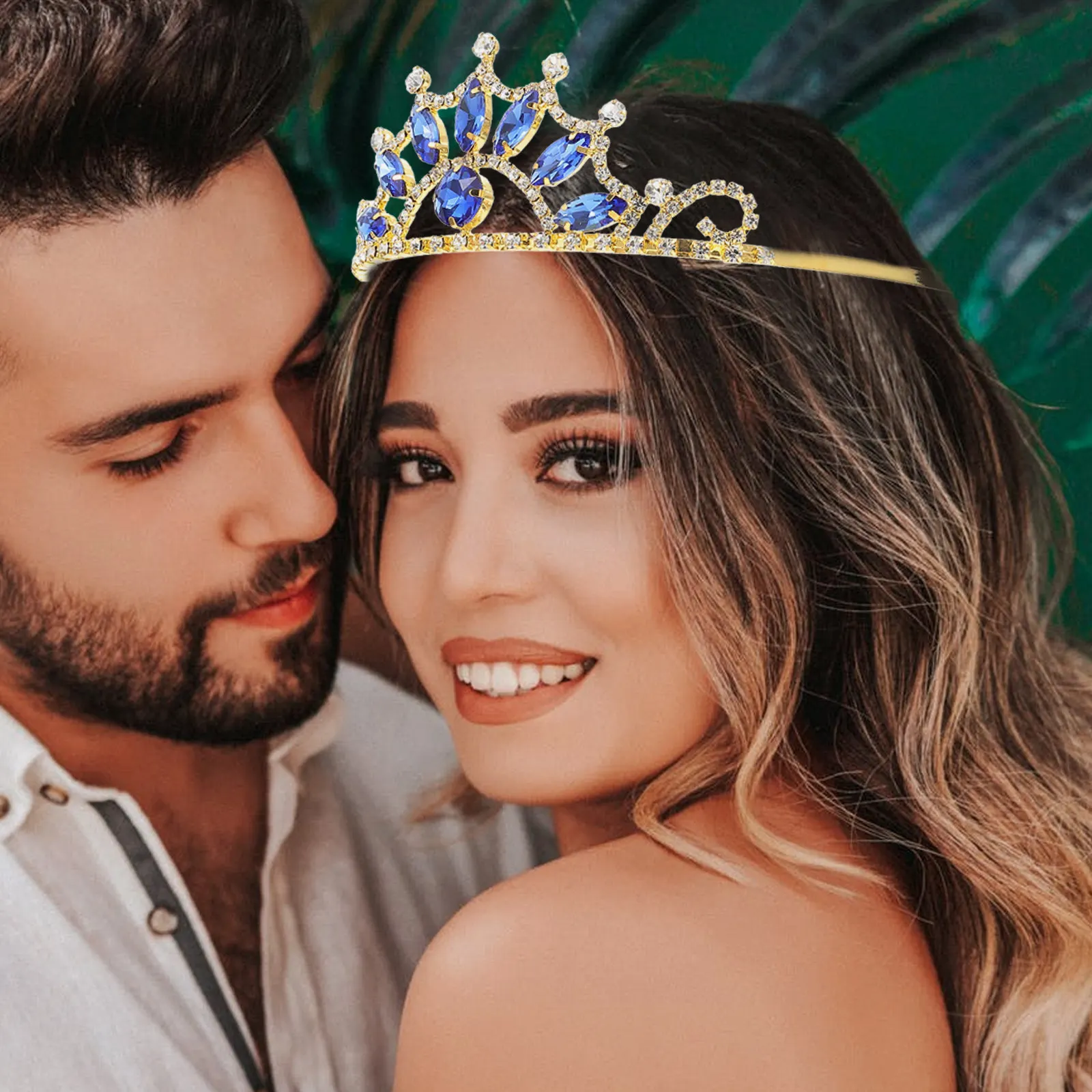 Crystal Rhinestone Tiara Crown Lightweight Elegant Design for Bride Wedding Party Birthday Ceremony Photography Performance