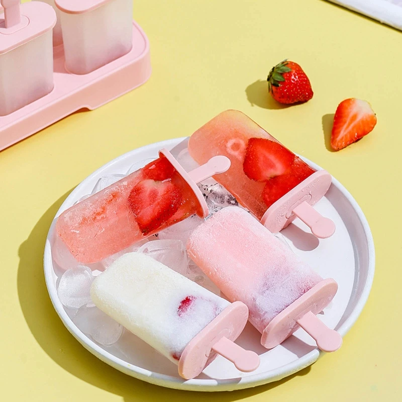 6Pcs/Set Plastic Popsicles Molds with Tray Reusable Sticks Homemade Kids Ice Cream Chocolate Mould DIY Lolly Maker Dropshipping image 4