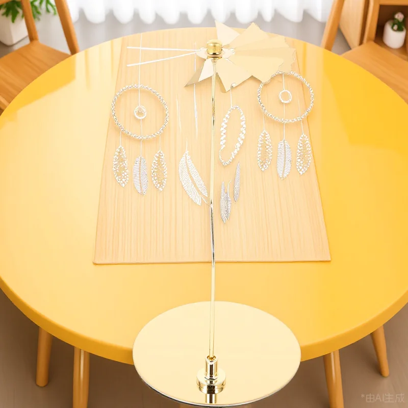 

Aromatherapy Rotating Candlestick Stainless Steel Dreamcatcher Design Carousel Revolving Holders Decorative for Home