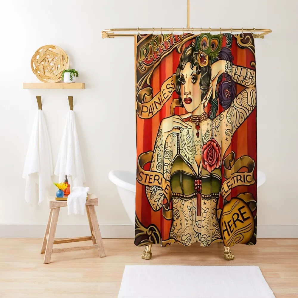 

CHAPEL TATTOO: The Art of Painting The Body Shower Curtain Funny Shower Shower Bathroom Curtain