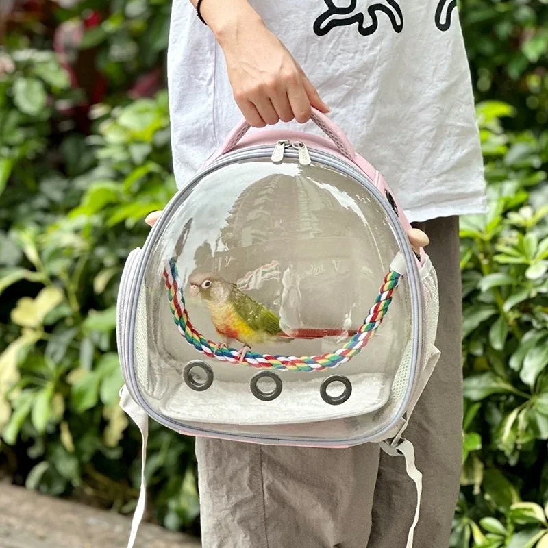 

Portable Bird Carrier Parrot Travel Cage with Perch for Birds, Small Animals,Lightweight Bird Backpack, Pet Supplies