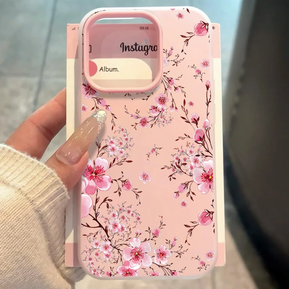 Pink Sakura Flower Pattern Phone Case For Redmi 12 13C 14C 15C 5G 13 14 For Xiaomi Redmi Note 14 13 12 11 10 Pro 4G Soft Cover view 3