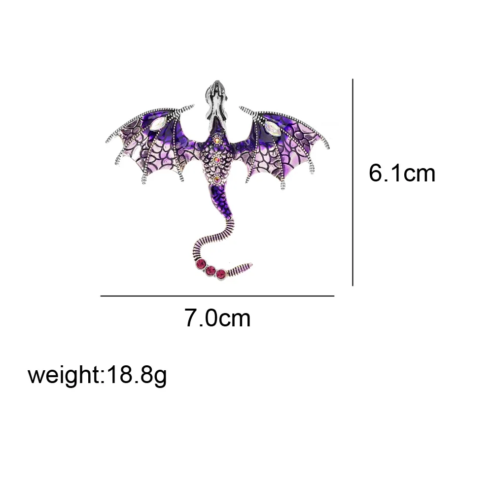 CINDY XIANG Enamel Fly Dragon Brooch Beautiful Legand Animal Pin 3 Colors Available Winter Jewelry High Quality New 2022