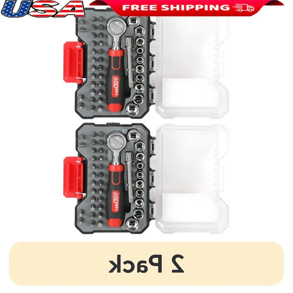 

Набор торцевых бит из 40 предметов с удлинителем с храповой ручкой, чехол Click Fit, автомобильный ремонт, обслуживание дома