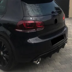 For VW Golf 6 MK6 GTI 2009-2013 Hatchback Car Rear Bumper Diffuser Flag Spoiler Splitter Accessories Trim Bodykits Tuning Black
