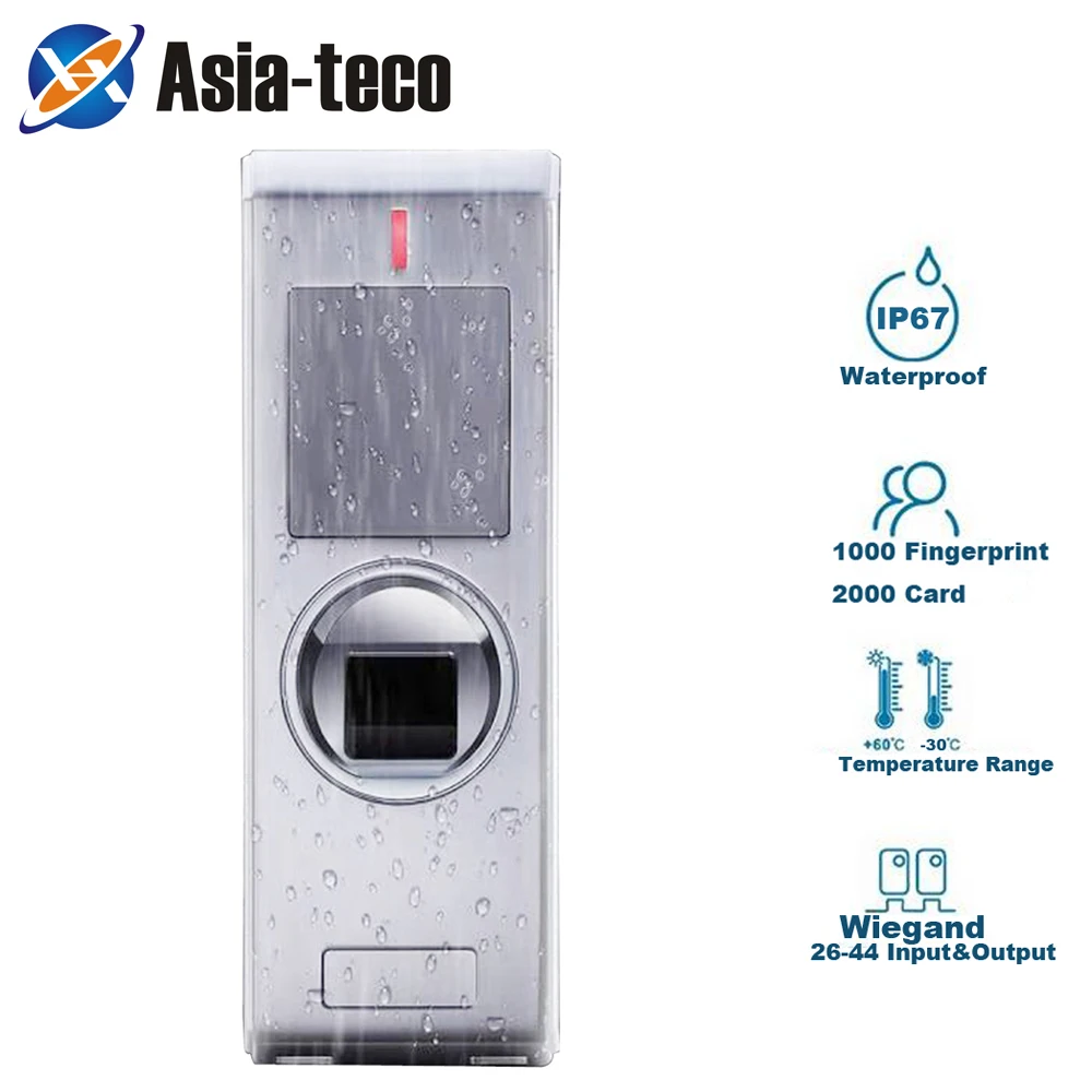 

IP67 Waterproof Metal Biometric Fingerprint Access Control System Rfid 125khz Reader Door Access Control 2000 Users