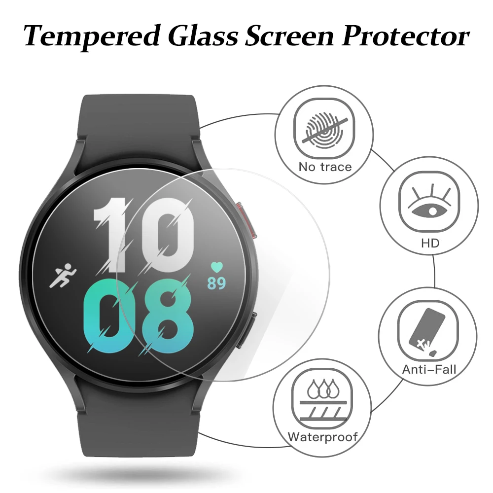 1/2/3/4/5Pcs Tempered Glass for Samsung Galaxy Watch 5 40mm 44mm Anti-Scratch HD Clear Screen Protector Film for Watch 5pro 45mm