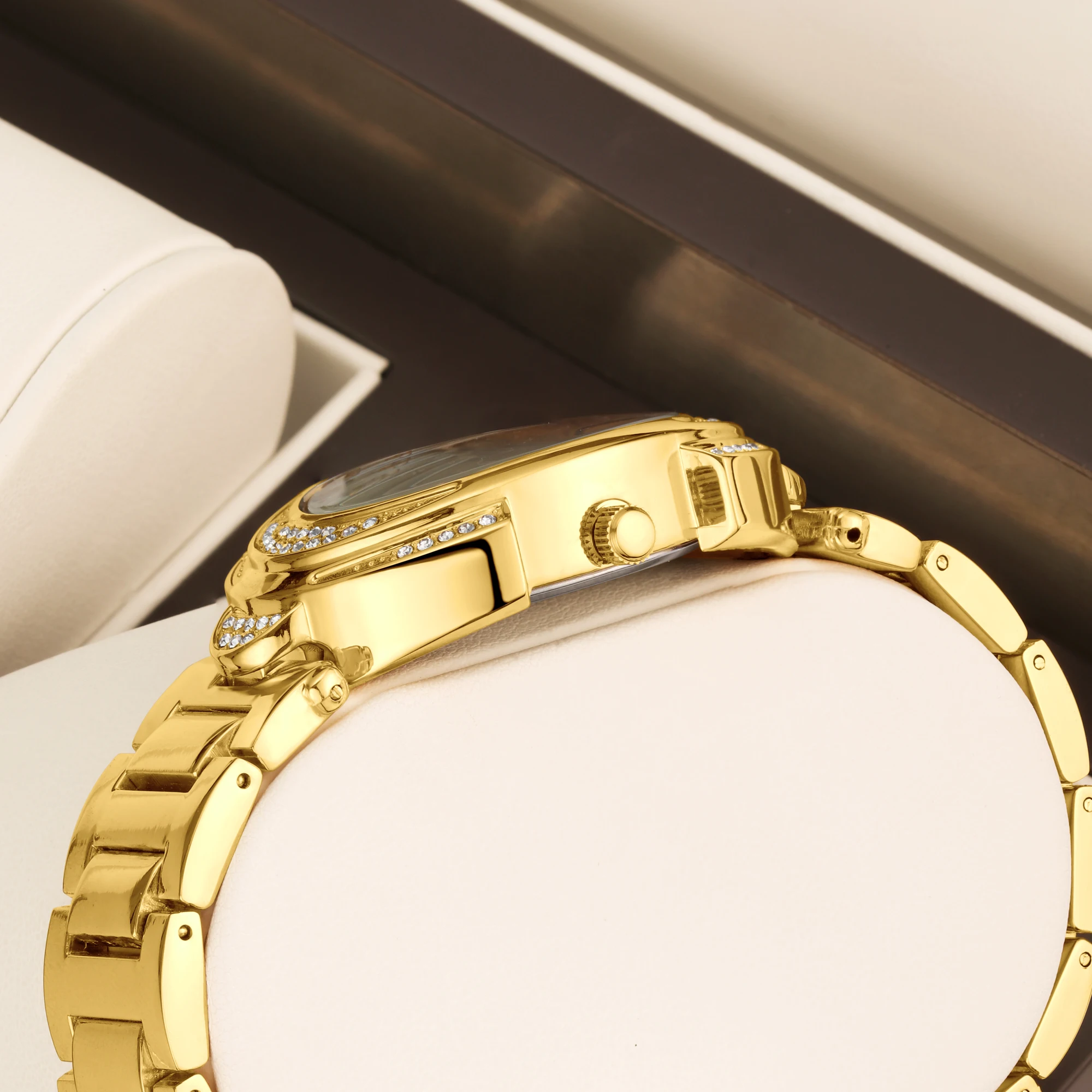 YaLaLuSi-Dissolvant de montre plaqué or Ion pour femme, montres en cristal, diamants, boîte de luxe, marque de luxe, chaud, nouveau, 2024