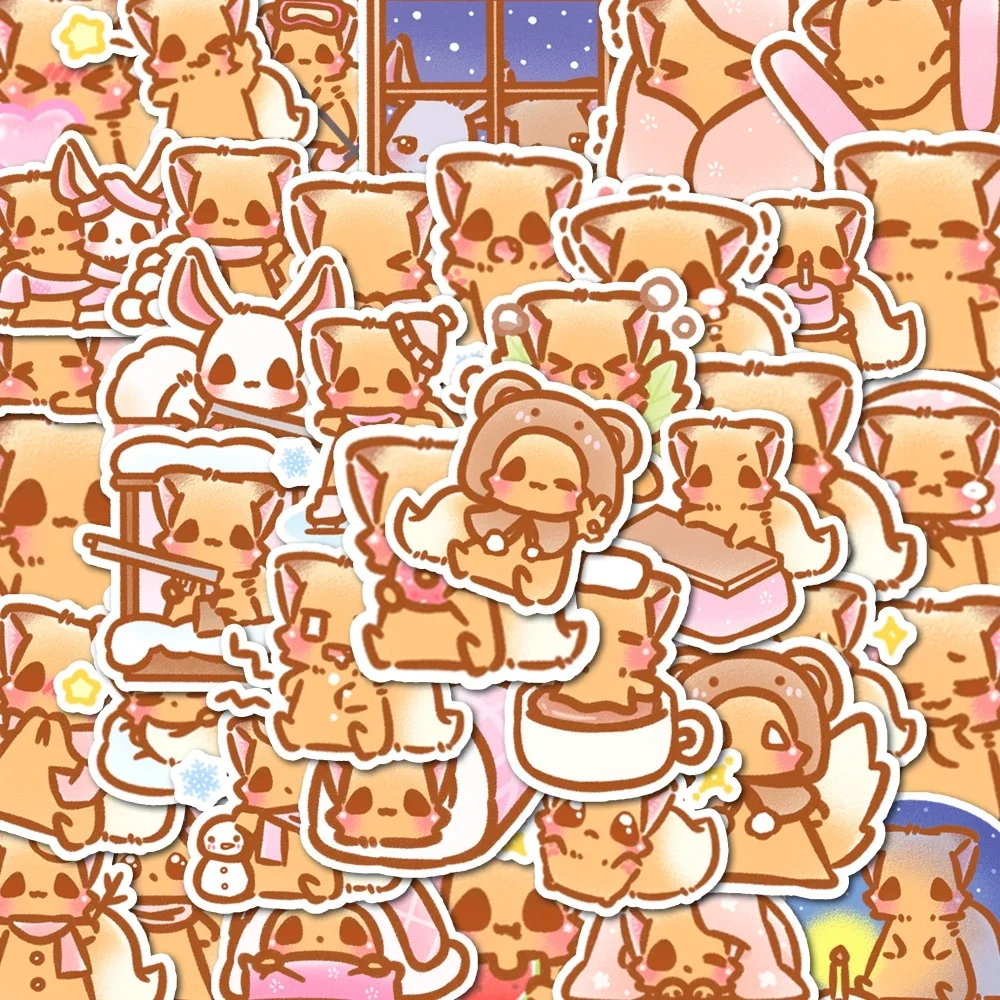 

40pcs Cute Little Fox Stickers Can Be Used For Luggage, Mobile Phone Cases, Mirrors And Other Decorations, Surprise Small Gifts