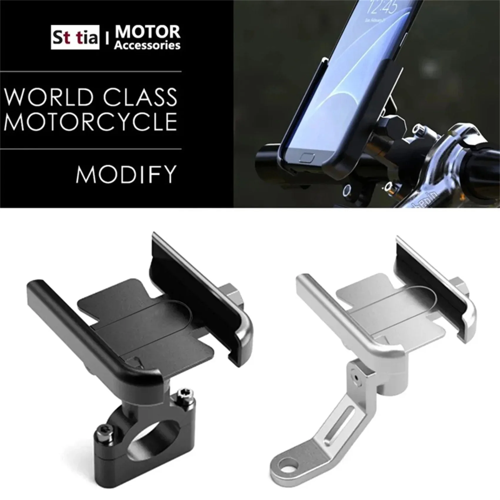 Motorcycle Bicycle Phone Holder Moto Rearview Mirror Handlebar Mount Compatible For Xiaomi iPhone Mobile Navigation Bracket
