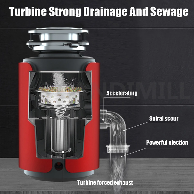 220 فولت التخلص من القمامة الغذاء التخلص من النفايات المطبخ بقايا القمامة المعالج المجاري التخلص من القمامة كسارة طاحونة