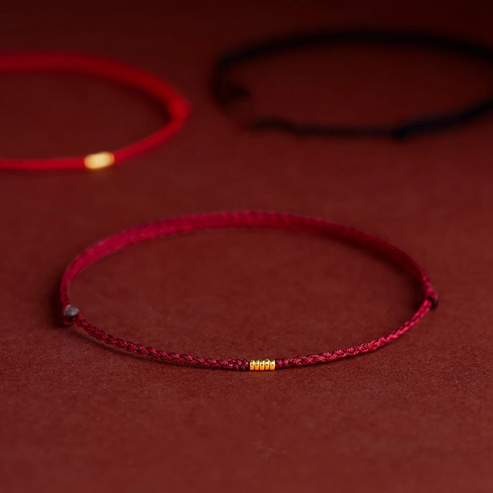 Red String Bracelet with Bead Kabbalah Protection Thread Handmade String Bracelets Good Luck for Women Men Girls Boys