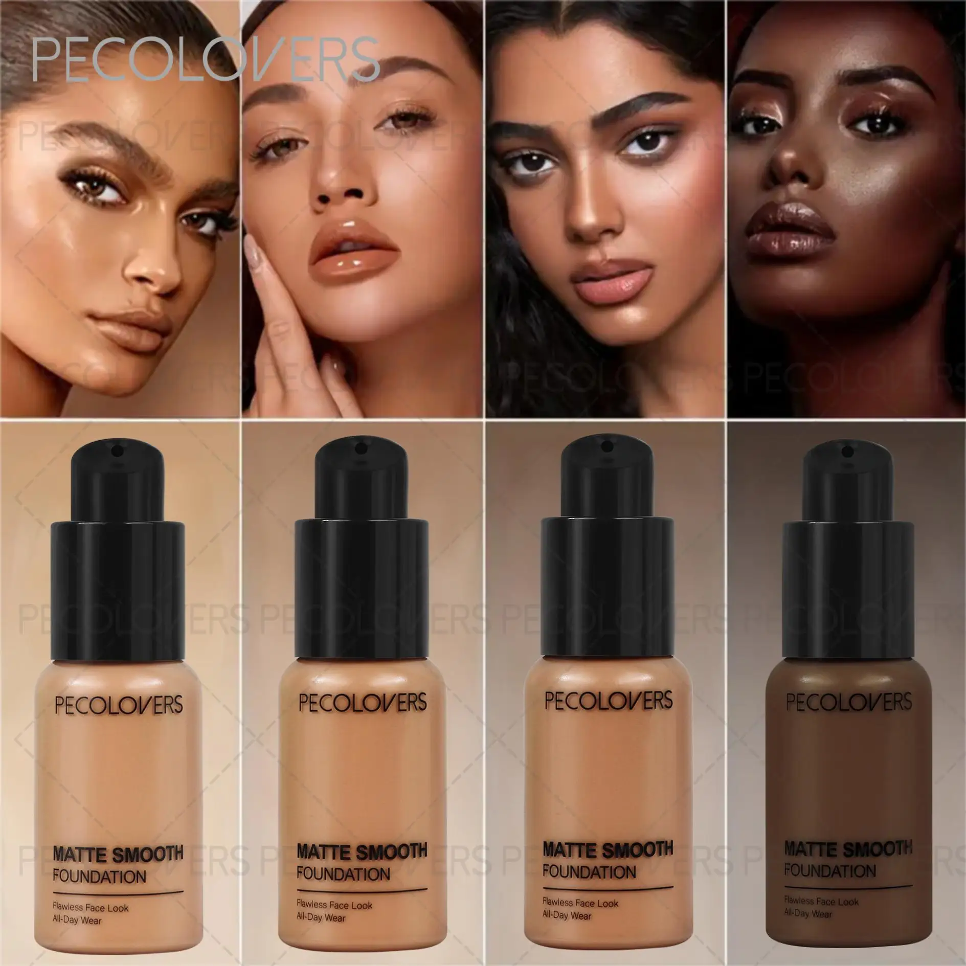 Waterproof & Sweatproof Foundation, Long-Lasting Concealment，Moisturizer for Face,Brighten Skin Tone and Cover