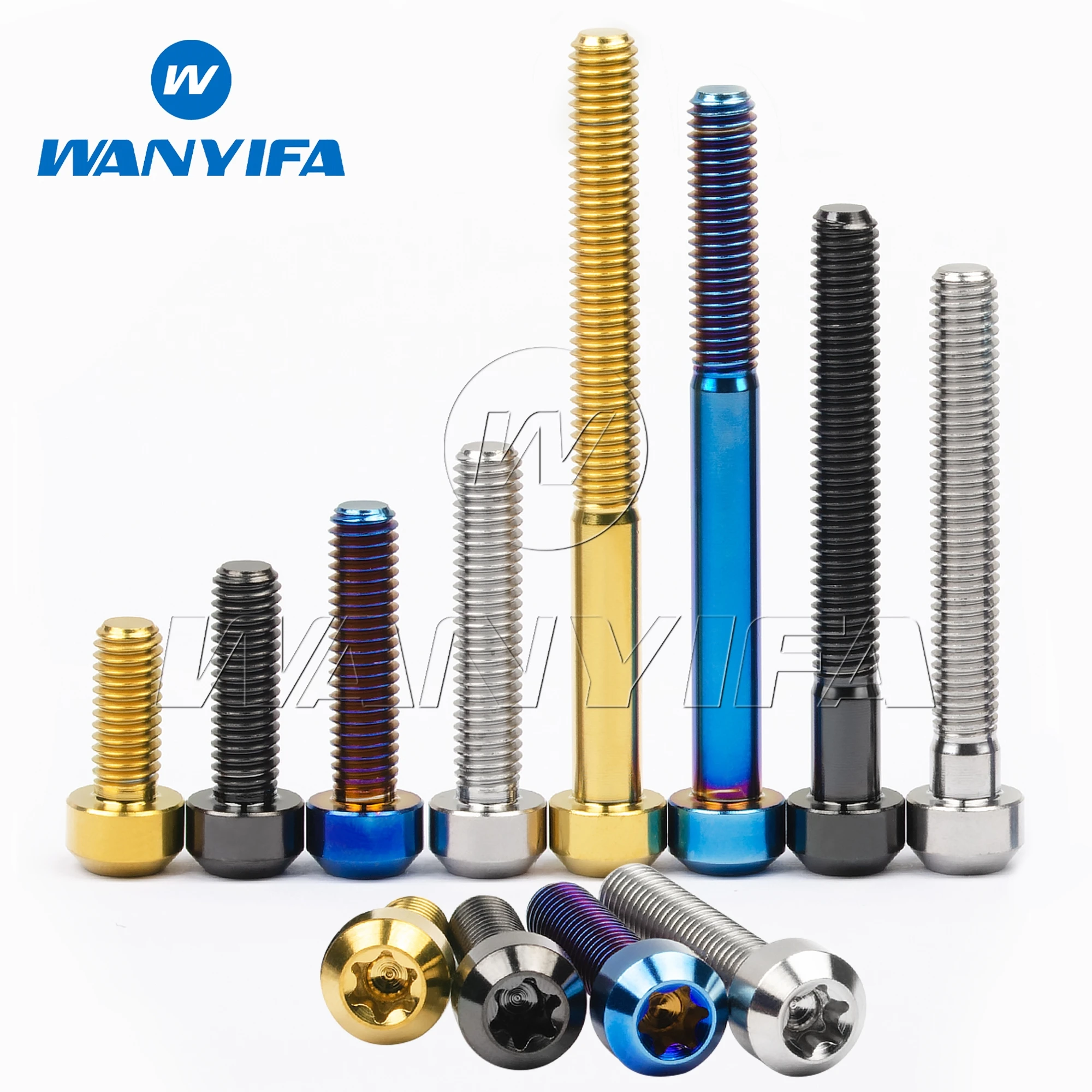 Wanyifa Titanium Bolts T25/T30 Torx Head M5/M6x10- 80mm for Bicycle Motorcycle Brake Headset Screws 5PCS