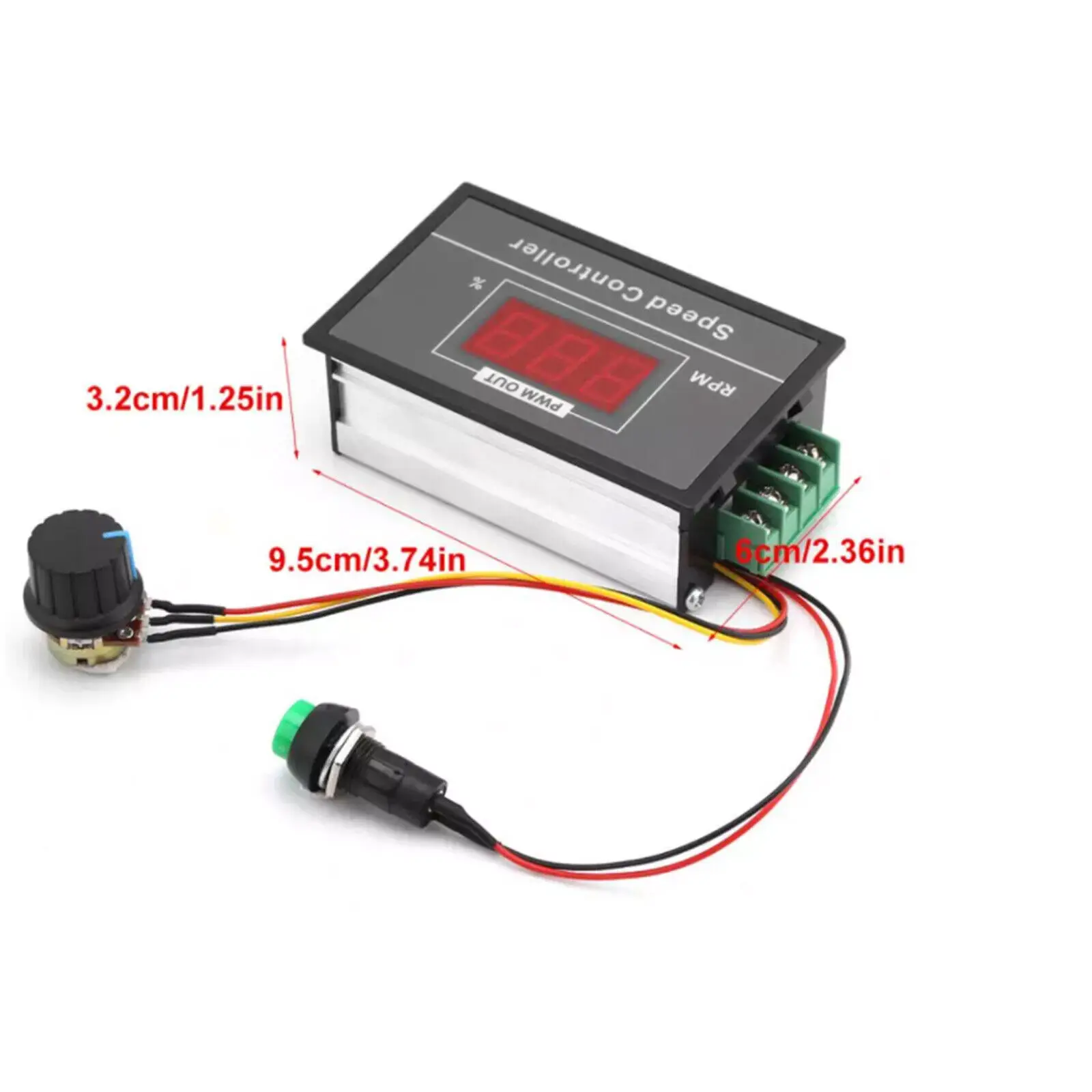 Dc6-60v 12v 24v 36v 48v 30a Pwm Dc Motor Speed Controller Start Stop Switch Fence Terminal Block Car Accessories new 2023