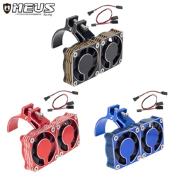 Meus Racing 49MM Motor Heatsink Brushless 4010 Metal Dual Fan Ajustable Mount 47-51mm for ARRMA 4985 1717 1/8 1/5 RC Car