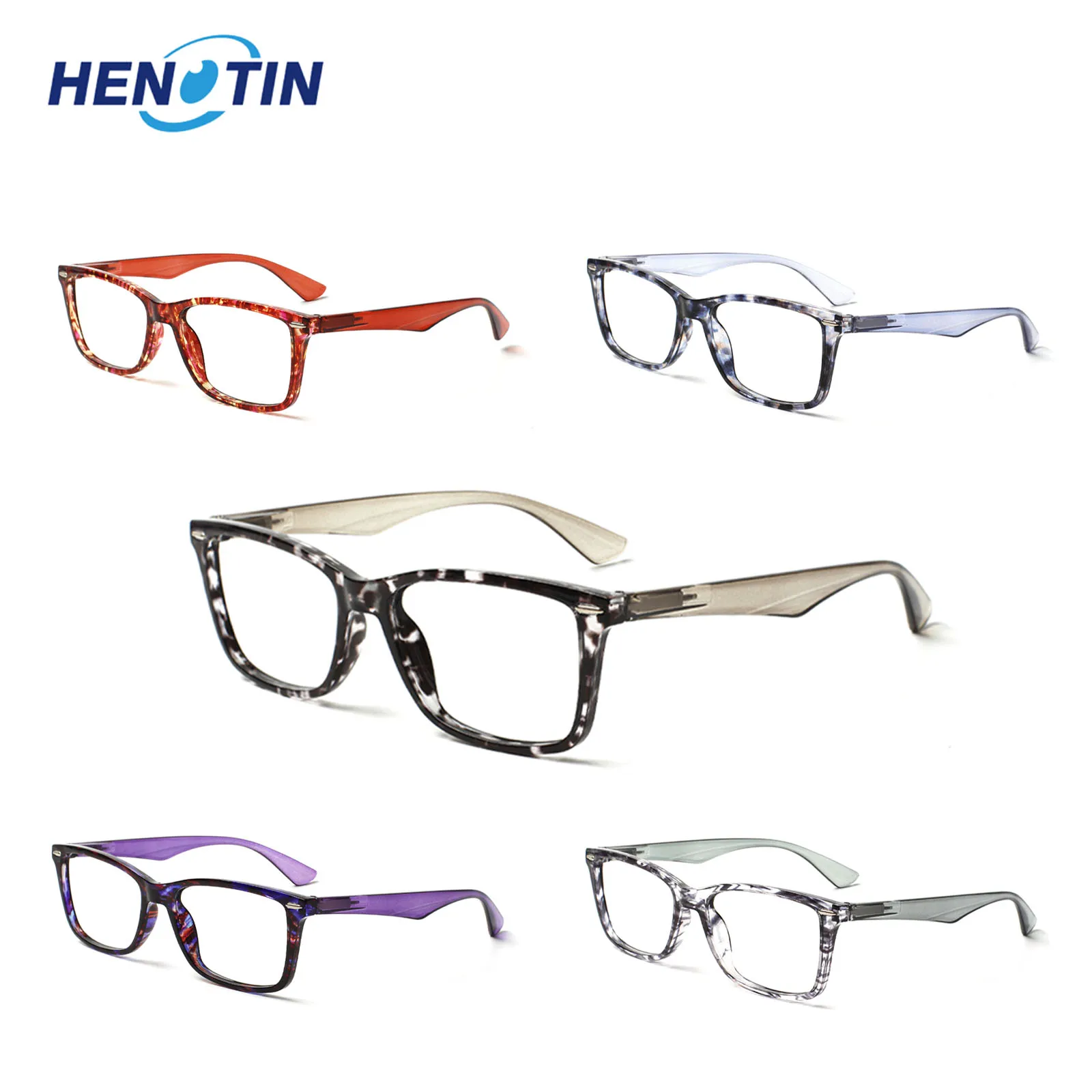 

Henotin Reading Glasses for Women Comfortable HD Rectangular Fashion Durable 2023 New Lightweight Prescription Eyewear for Men