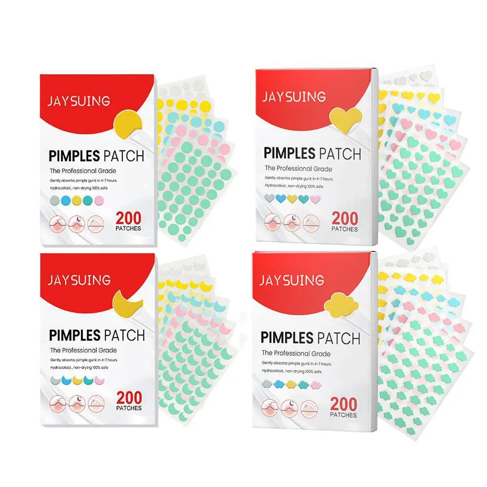 200 TEILE/SATZ Bunte Stern Herzförmige Akne Pickel Patches Behandlung Aufkleber Unsichtbare Akne Abdeckung Entfernung Pickel Patch Hautpflege