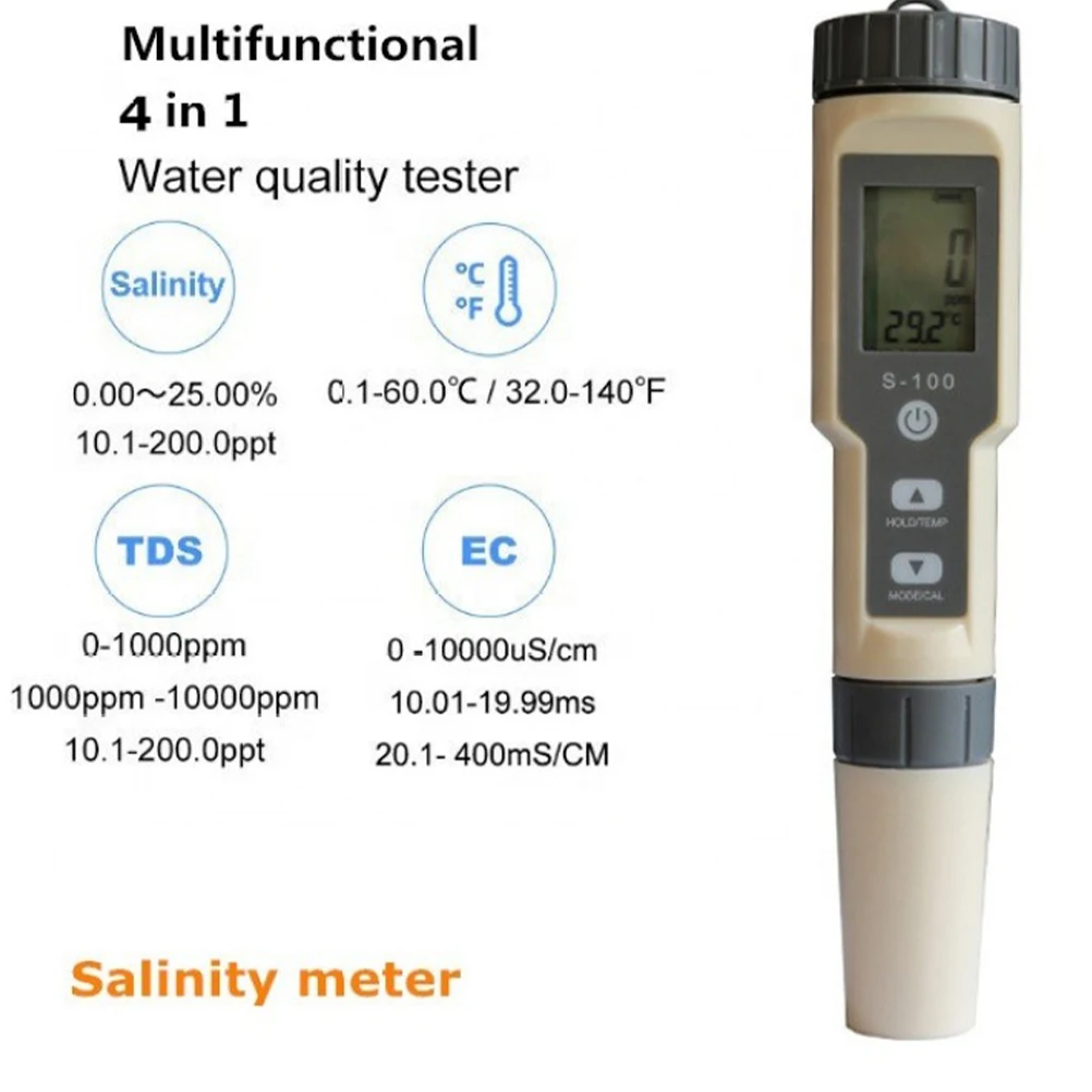 

6 Inches Automatic Hydrometer Meter Salt Water Gravimeter Pen Type Water Quality Tester High Precision Specific Gravity
