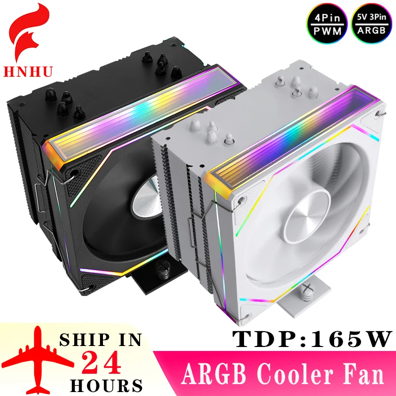 

HNHU LGA1700 Кулер Черный Рыцарь Вентилятор охлаждения процессора ARGB 120 мм 4 тепловых трубки Совместимый xeon x79 x99 2011 Intel115x 1200 1700 AM4 AM5