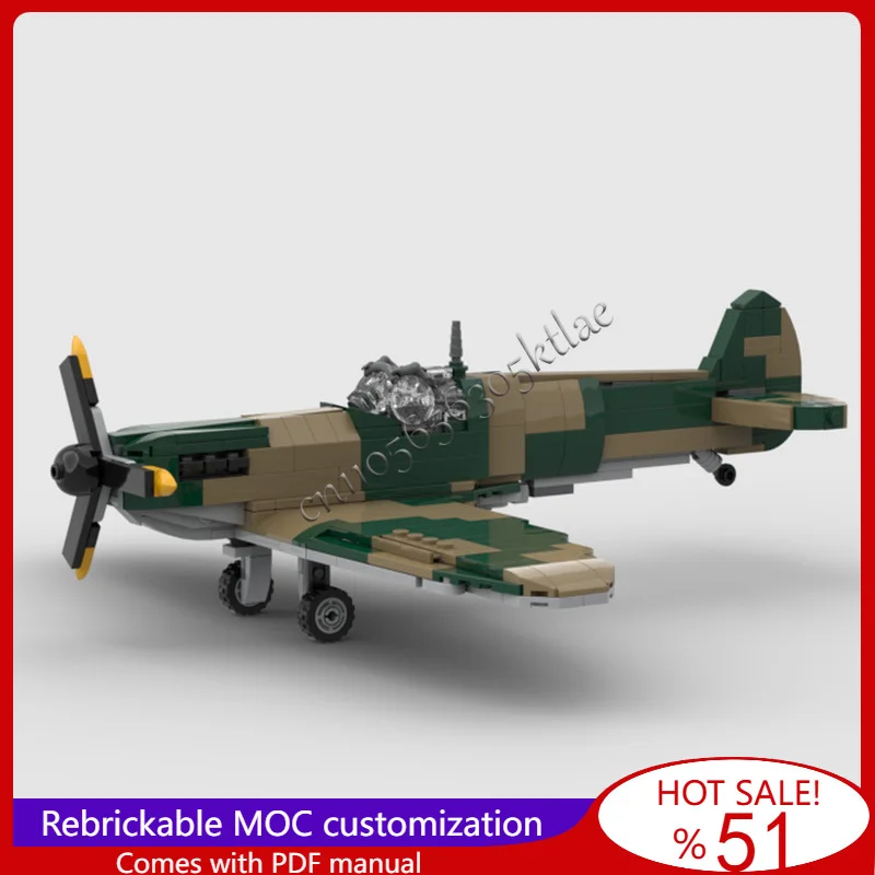 1013 peças mk1a spitfire lutador modelo de aeronave moc blocos de construção tijolos montagem criativa brinquedos para crianças presentes natal