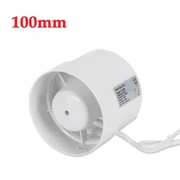 100mm ABS tuyau en plastique ventilateur tuyau Insertion ventilateur d'échappement silencieux 2400 tr/min pour l'extraction d'air dans les bureaux toilettes cuisine salle de bains 4