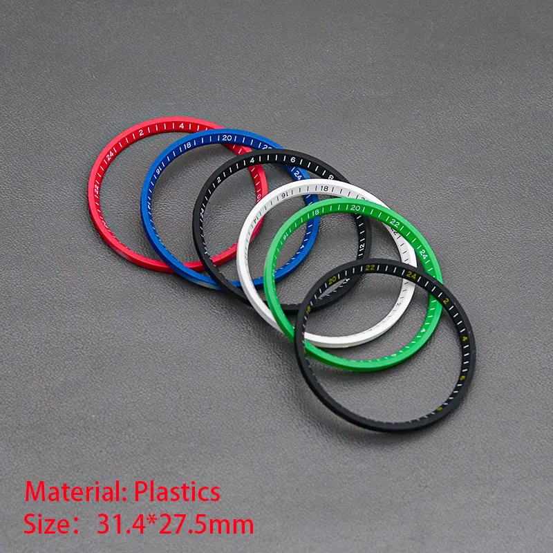 31.4*27.5mm Plastics Watch Chapter Ring For SKX6105 6309 SKX007 SRPD53 PROSPEX Series Fit  NH35 NH36 7S 4R Movement Watch