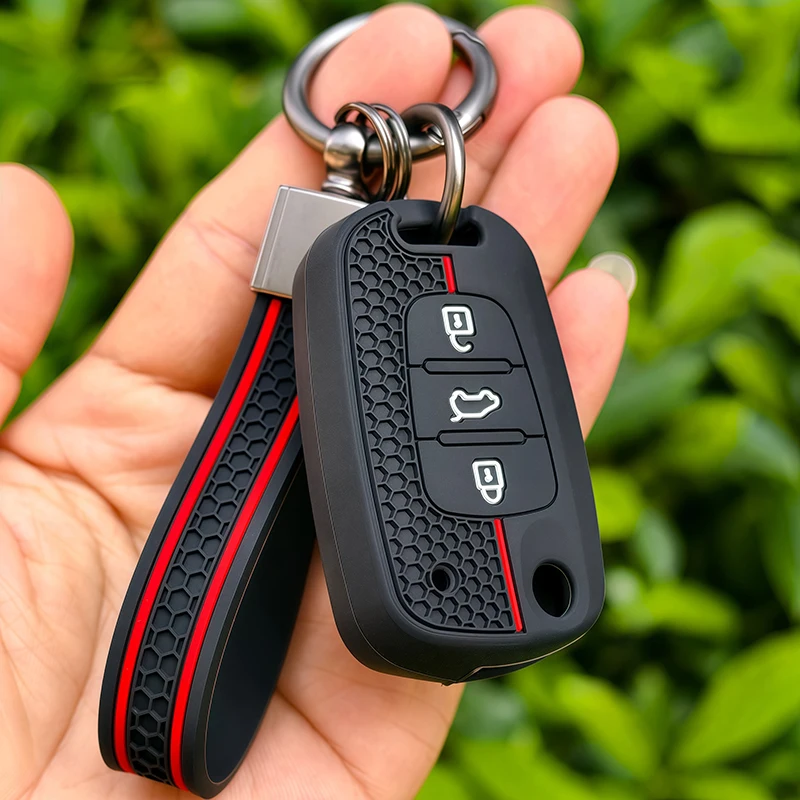 Funda de silicona para llave de coche, 3BTN, para Kia RIO K2 K5 Sportage Sorento, para Hyundai i20 i30 i35 iX20 iX35 Solaris Verna