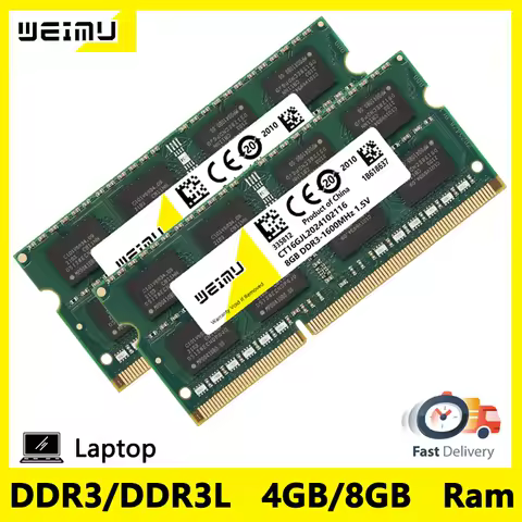 DDR3 DDR3L 4GB 8GB Memoria Ram PC3 8500 10600 12800 204Pin PC3L 1066 1333 1600 1866MHZ NON-ECC Sodimm Notebook Laptop Memory Ram