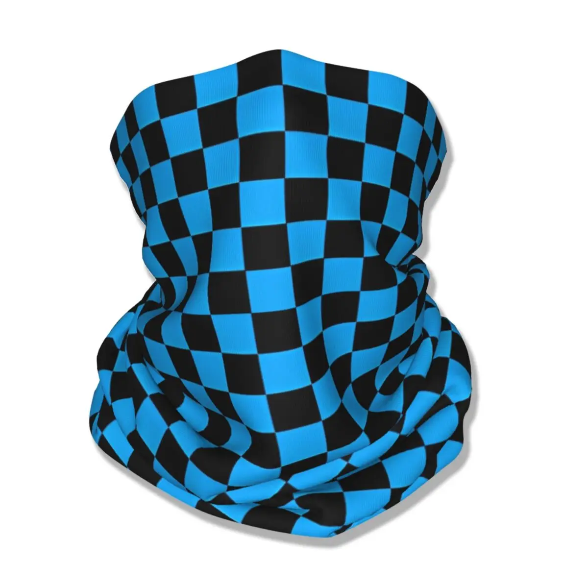 Blue And Black Checkered Bandana Fun Cycling Mask Hunting Fishing Sun Protection Balaclava Pattern Neck Cover Face Cover Mask