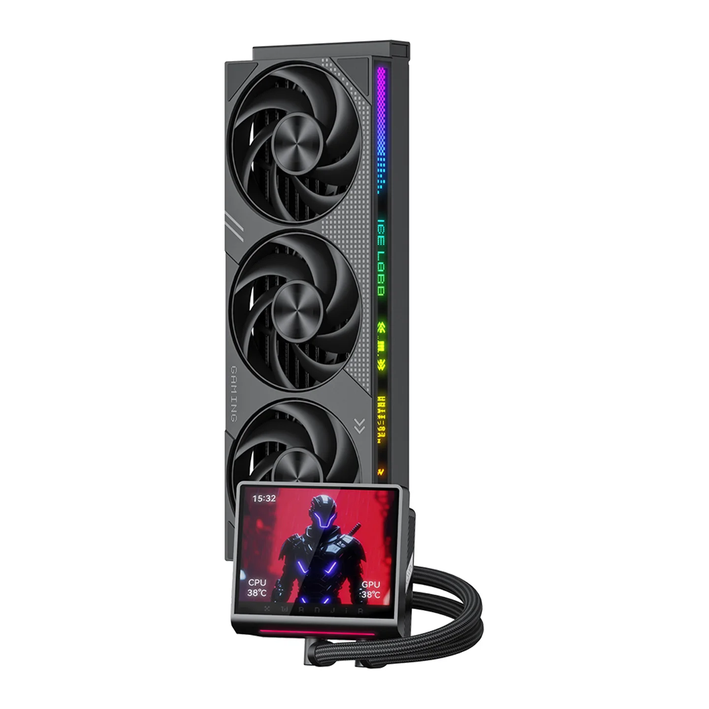 XWANJIA GX360 cpu all in one  water-cooling radiator 4.5-inch display Thick cold plate High air pressure Large air volume Fan