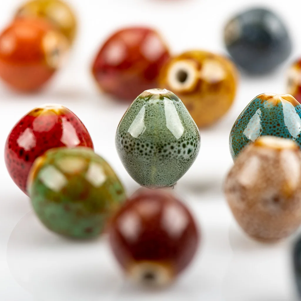 15# 20pcs Oval Shape unique Ceramic beads oblate  Yoga Specail Ceramic Beads #A329B