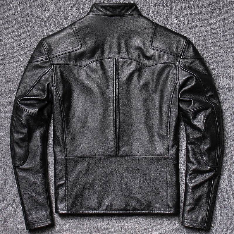 

Молодежная кожаная куртка для езды на мотоцикле, облегающая весенне-осенняя хлопковая смесь, длинная застежка-молния све, цвет Urban Baron