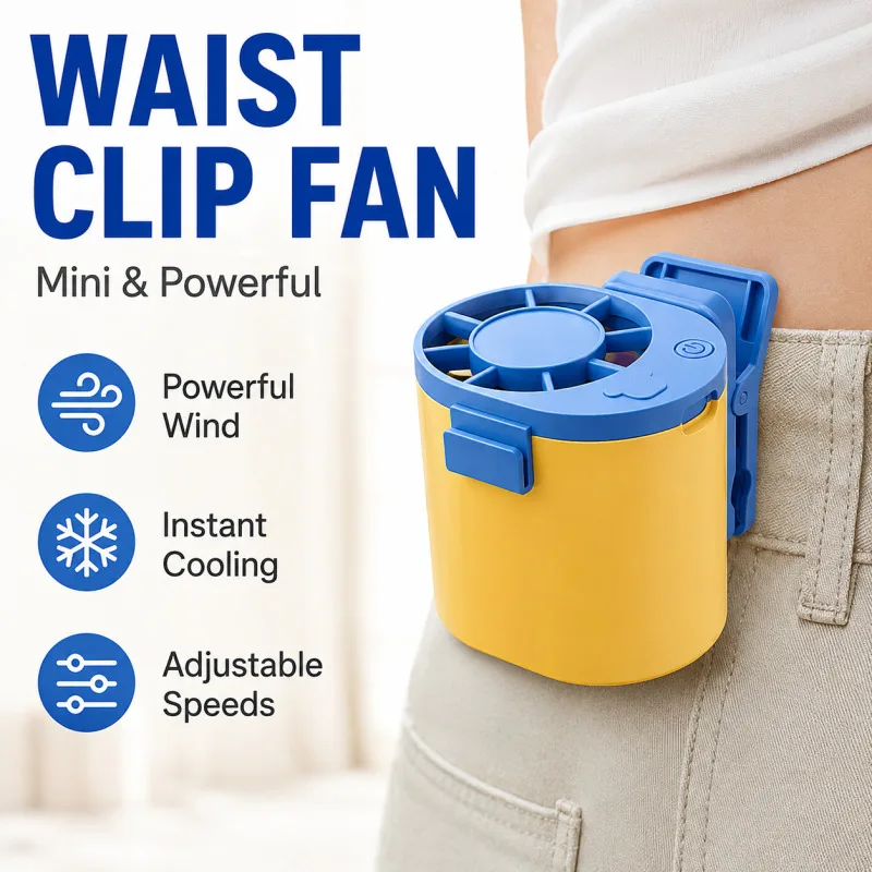 

Waist Clip Fan Portable USB Adjustable Speed Low Noise Mini Desktop fan Suitable For Office Home Outdoor Use,Unisex