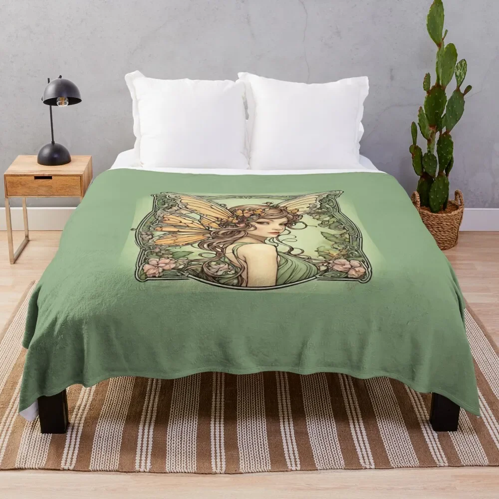 Coperte trapuntate per divano con farfalla e fata per il bambino, coperte in tessuto di flanella pesanti per dormire