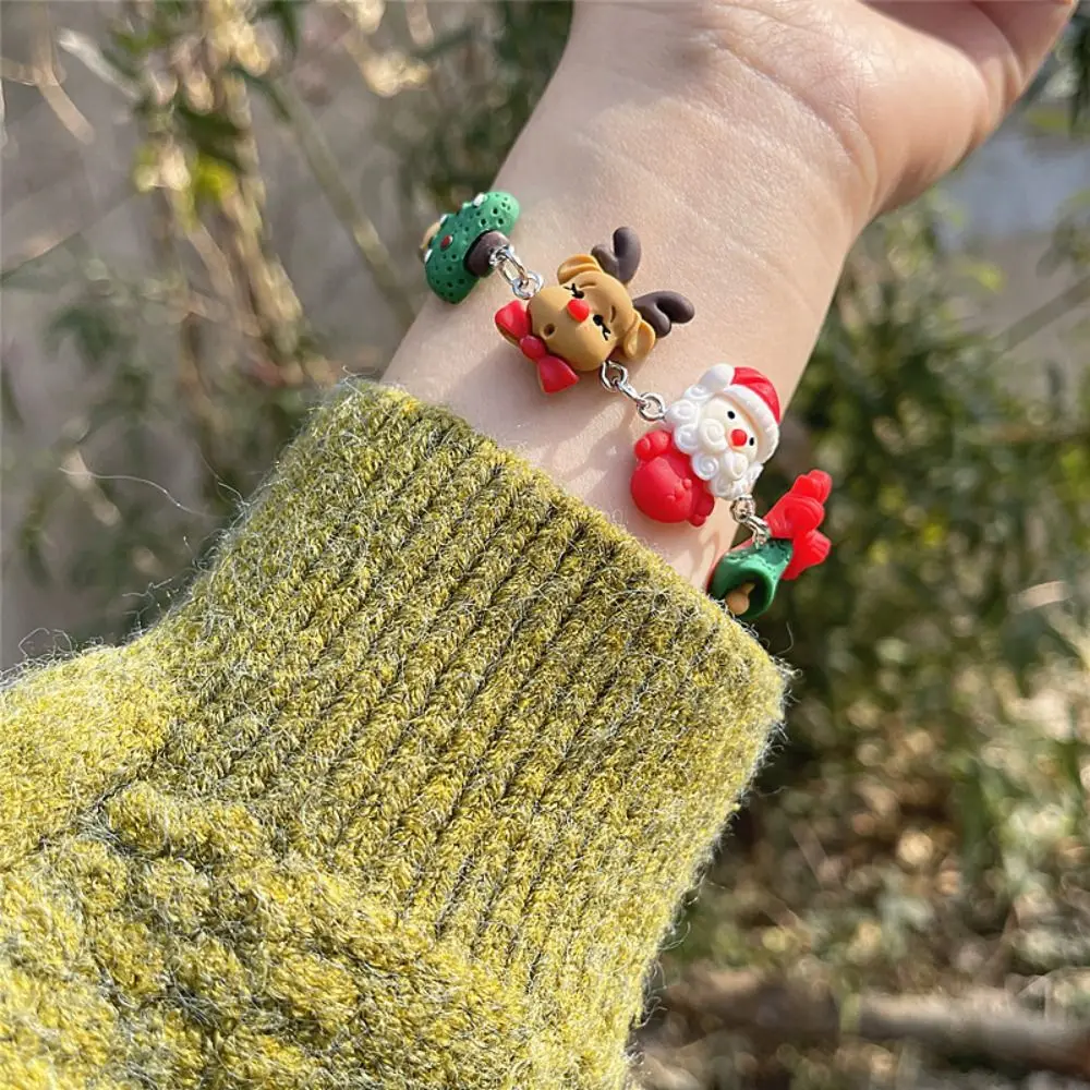 Colorful Kids Merry Christmas Bracelet Santa Claus Kriss Kringle Christmas Bell Hand Chain Father Christmas Elk