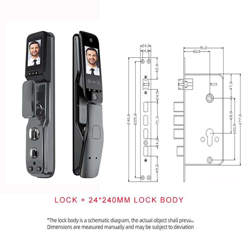 Tuya face recognition lock with remote control multi-language switch fingerprint lock with camera and intercom function