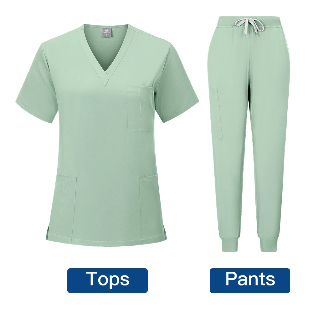 Medical Uniform Elastic Scrub Set Hospital Surgical Scrubs Tops Pants Nurse Nursing Workwear Doctors Clothes Medical Accessories