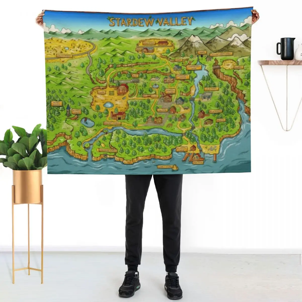 

Stardew Valley Map classic Throw Blanket Multi Use Warm Blanket for Living Room Bedroom