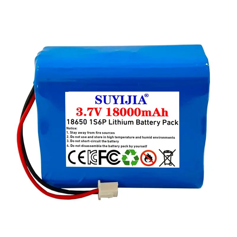 

Аккумуляторный блок 1S6P 18650 3.7V 18000mAh, литий-ионный, для самостоятельной сборки, 18AH, перезаряжаемый, с разъемом SM или XH2.54