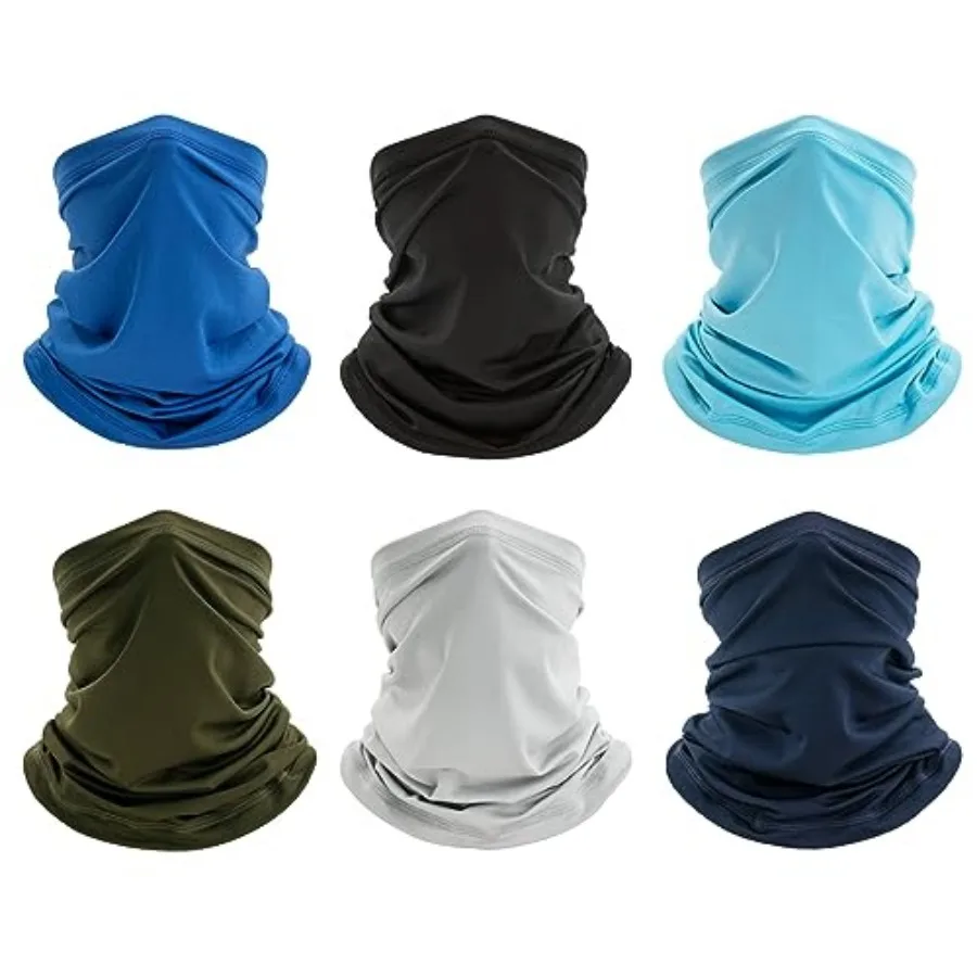 

6 Pack Neck Gaiter Bandana Face Mask: Cooling Gator Mask Face Cover Neck Scarf Balaclava