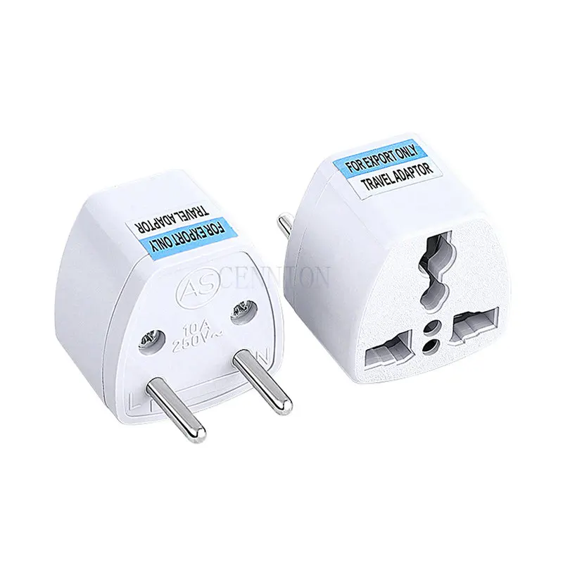 Iron CN AU US para EU KR RUS Power Plug Adapter, Adaptador de Viagem Conversor para Coréia Rússia Europa, 4.8mm AC DC