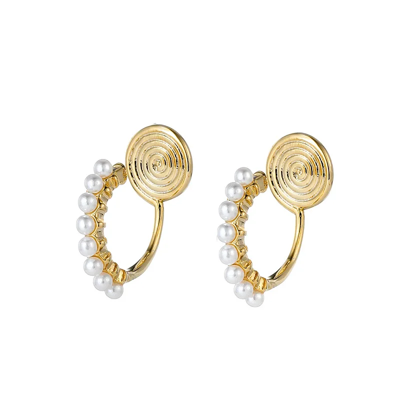 Fashion Simple Pearl Sarrings Ear Clips Hip-hop Wild Mosquito Coil Ear Clips Earrings Without Ear Piercings Hot Sale