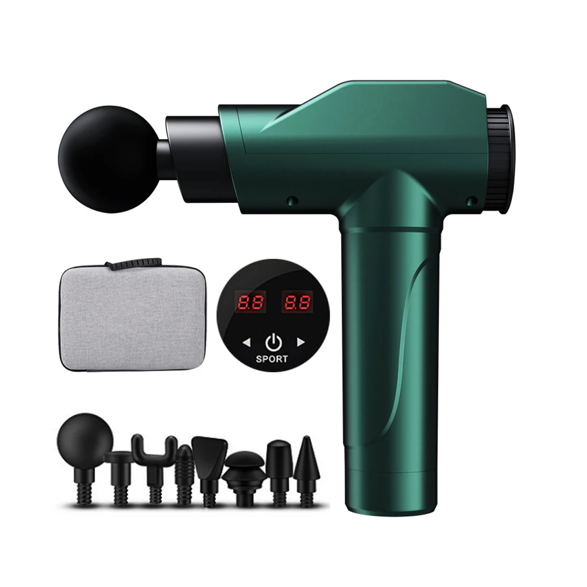 Portable Massage Gun for Deep Tissue Massaging, LCD Touch Display, 8 Massage Heads 22 Speed High-intensity Muscle Massager